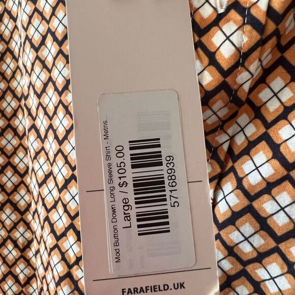 NWT Far Afield Button Down 100% Cotton Shirt Size L - Picture 6 of 9